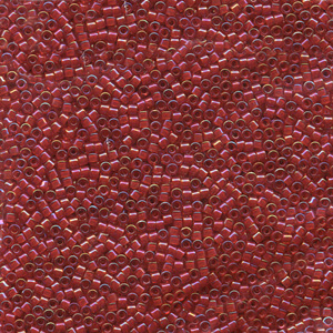 Japanese Miyuki Delica Glass Seed Bead Size 11 - Red with Red AB - Color Lined Iridescent Finish