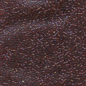 Japanese Miyuki Delica Glass Seed Bead Size 11 - Red with Cranberry AB - Color Lined Iridescent Finish
