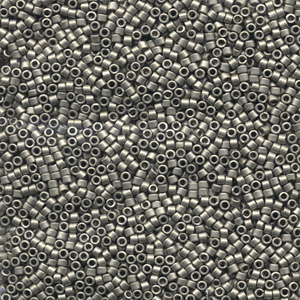 Japanese Miyuki Delica Glass Seed Bead Size 11 - Dark Nickel Silver - Metallic Matte Finish