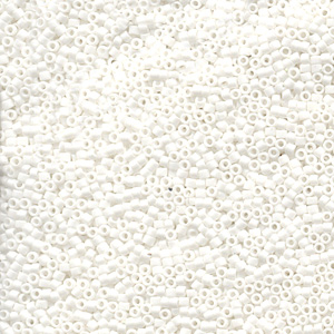 Japanese Miyuki Delica Glass Seed Bead Size 11 - White - Opaque Matte Finish