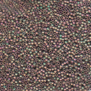 Japanese Miyuki Delica Glass Seed Bead Size 11 - Rose Green AB - Opaque Iridescent Matte Finish