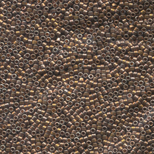 Japanese Miyuki Delica Glass Seed Bead Size 11 - Dark Copper 22kt Plated - Metallic Finish