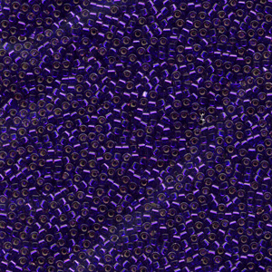 Japanese Miyuki Delica Glass Seed Bead Size 11 - Bright Royal Purple - Silver Lined