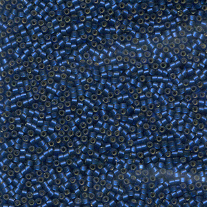 Japanese Miyuki Delica Glass Seed Bead Size 11 - Medium Blue Dyed - Silver Lined Semi-matte Finish