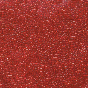 Japanese Miyuki Delica Glass Seed Bead Size 11 - Orangish Red - Transparent Finish