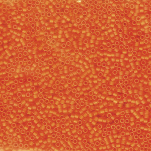 Japanese Miyuki Delica Glass Seed Bead Size 11 - Orange - Transparent Matte Finish