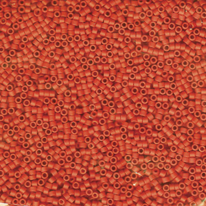 Japanese Miyuki Delica Glass Seed Bead Size 11 - Reddish Orange - Opaque Semi-matte Finish