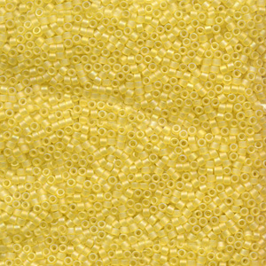 Japanese Miyuki Delica Glass Seed Bead Size 11 - Lemon AB - Transparent Iridescent Matte Finish