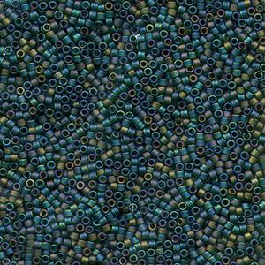 Japanese Miyuki Delica Glass Seed Bead Size 11 - Emerald AB - Transparent Iridescent Matte Finish