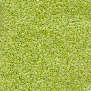 Japanese Miyuki Delica Glass Seed Bead Size 11 - Lime AB - Transparent Iridescent Matte Finish