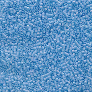 Japanese Miyuki Delica Glass Seed Bead Size 11 - Blue Topaz AB - Transparent Iridescent Matte Finish