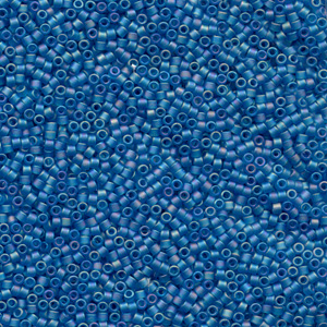 Japanese Miyuki Delica Glass Seed Bead Size 11 - Turquoise AB - Transparent Iridescent Matte Finish