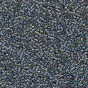 Japanese Miyuki Delica Glass Seed Bead Size 11 - Grey AB - Transparent Iridescent Matte Finish