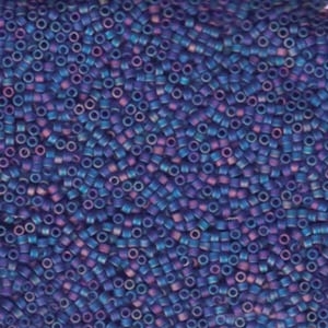 Japanese Miyuki Delica Glass Seed Bead Size 11 - Blue Violet AB - Transparent Iridescent Matte Finish