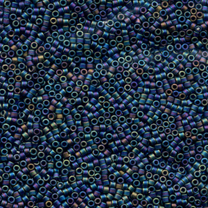 Japanese Miyuki Delica Glass Seed Bead Size 11 - Medium Blueberry Wine AB - Opaque Iridescent Matte Finish