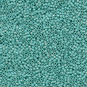 Japanese Miyuki Delica Glass Seed Bead Size 11 - Aqua Blue AB - Opaque Iridescent Matte Finish