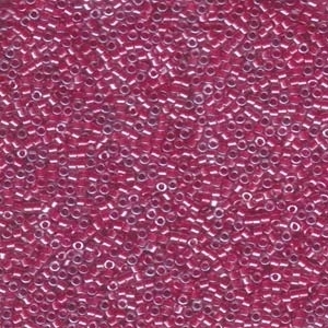 Japanese Miyuki Delica Glass Seed Bead Size 11 - Clear with Reddish Pink - Color Lined