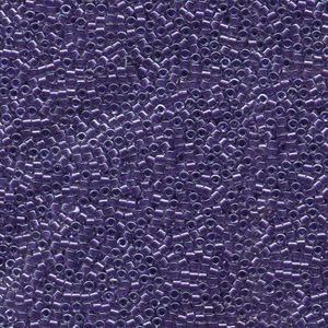 Japanese Miyuki Delica Glass Seed Bead Size 11 - Crystal with Violet - Color Lined
