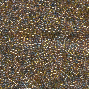 Japanese Miyuki Delica Glass Seed Bead Size 11 - Taupe with Amber Mix - Color Lined