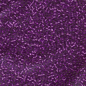 Japanese Miyuki Delica Glass Seed Bead Size 11 - Bright Purple - Silver Lined