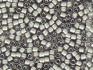 Japanese Miyuki Delica Glass Seed Bead Size 11 - White Lined Grey AB - Color Lined