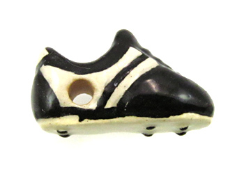 12 x 20mm Soccer Shoe Hand-painted Clay Bead