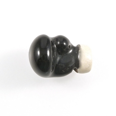 12 x 19mm Boxing Glove Hand-painted Clay Bead - Black and White | Natural Beads