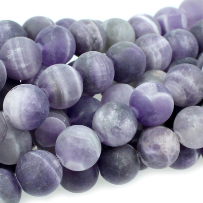 Dog Teeth Amethyst 10mm round purple | Gemstone Beads