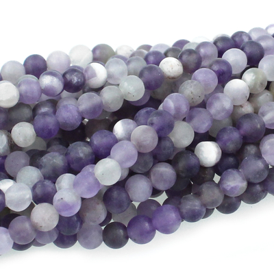 Dog Teeth Amethyst 4mm round purple | Gemstone Beads