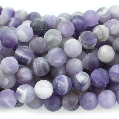 Dog Teeth Amethyst 6mm round purple | Gemstone Beads