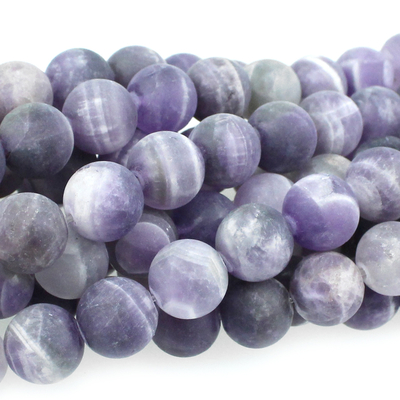 Dog Teeth Amethyst 8mm round purple | Dog Teeth Amethyst