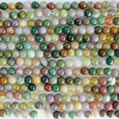 4mm Round Fancy Jasper Stone Bead - Multicolor | Natural Semiprecious Gemstone