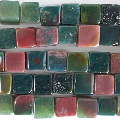 6mm Cube Fancy Jasper Stone Bead - Mixed Colors | Natural Semiprecious Gemstone