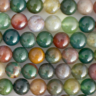 8mm Round Fancy Jasper Stone Bead - Mixed Colors | Natural Semiprecious Gemstone