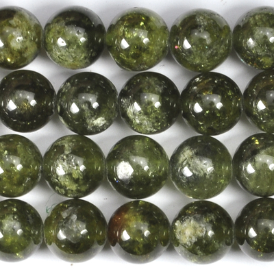 8mm Round Green Garnet Stone Beads