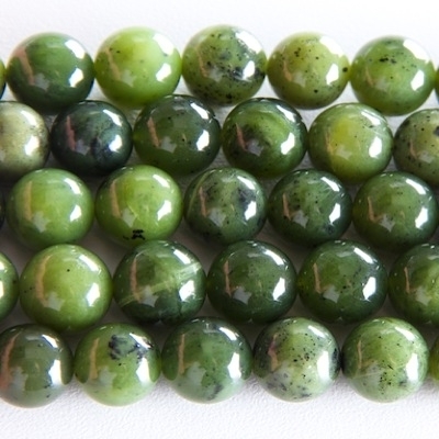 10mm Round Jade Stone Bead - Deep Green | Natural Semiprecious Gemstone