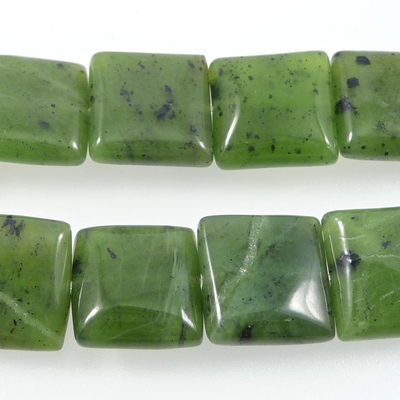 Jade 12mm square deep green | Gemstone Beads