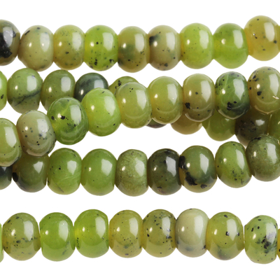 Jade 6mm rondell deep green | Gemstone Beads