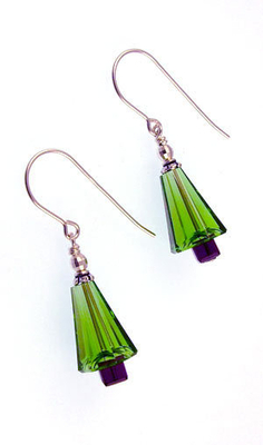art deco green swarovski christmas tree holiday earrings jewelry christmas earrings kits