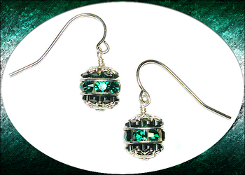 Crystal Ball Emerald Holiday Ornament Earrings | DIY Jewelry-making Project Kit
