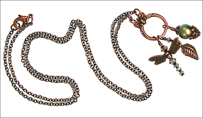 Copper Dragonfly & Pearl Necklace | Necklaces