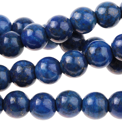 Large hole Lapis 8mm round dark blue | Gemstone Beads