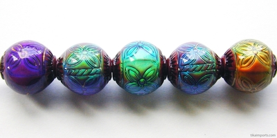 12mm Mirage Round Ruby Color-changing Mood Bead | Thermosensitive Specialty Beads