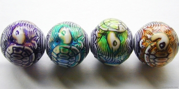 17.5 x 16mm Mirage Turtle Island Color-changing Mood Beads | Thermosensitive Specialty Beads