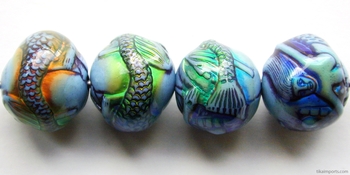 19 x 16mm Mirage Mermaid's Tale Color-changing Mood Bead | Thermosensitive Specialty Beads