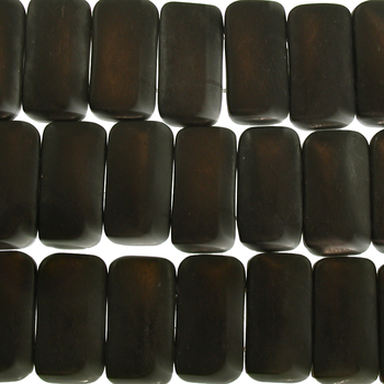 Black Onyx 10 x 20mm double drill rectangle black | Black Onyx