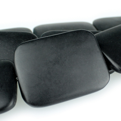 Black Onyx 30 x 40mm rectangle black | Gemstone Beads