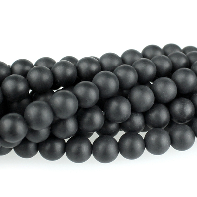 6mm Round Matte Black Onyx Stone Beads | Natural Semiprecious Gemstone