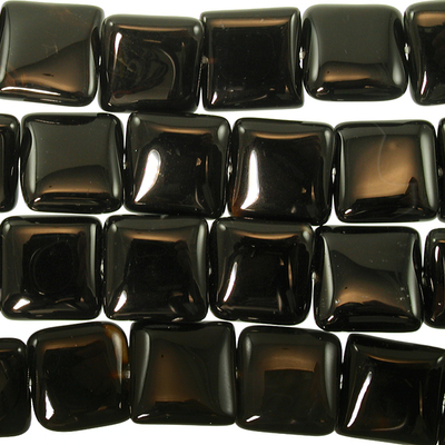 Black Onyx 12mm square black | Gemstone Beads
