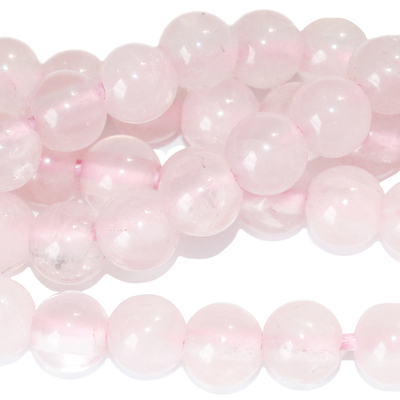 Large hole Rose Quartz 8mm round pink | Gemstone Beads